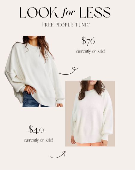 Look For Less: Free People Easy Street Tunic! Both the designer and dupe version are currently on sale! I wear a size small in the FP version (size down). 

#LTKunder100 #LTKunder50 #LTKSale