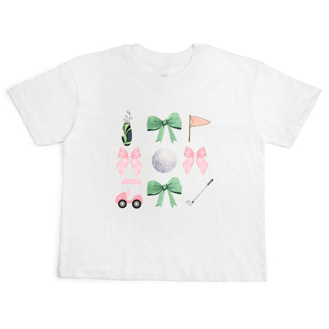 Coquette Golf Girl Adult Short Sleeve T-Shirt - White | Sweet Wink