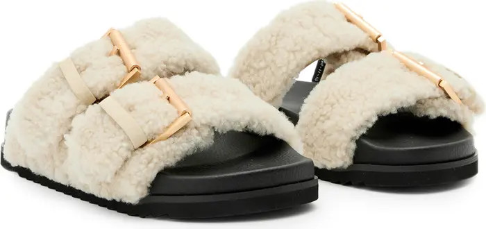 AllSaints Sian Genuine Shearling Sandal (Women) | Nordstrom | Nordstrom