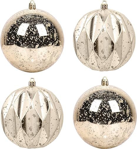 MOWARM Extra Large Christmas Ball Ornament 4 Inch, Oversized Mercury Ball Decorative Hanging Deco... | Amazon (US)