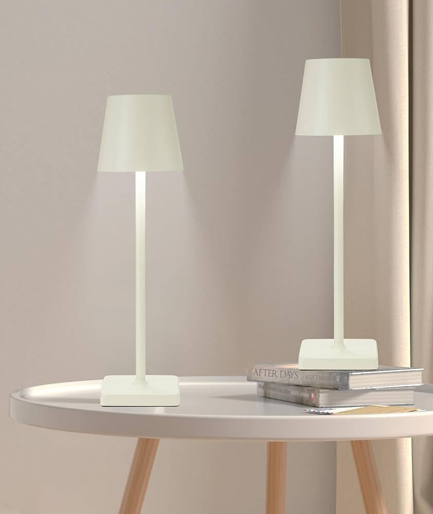 HASUN 2 Pack Cordless Table Lamp, Portable LED Desk Lamp, 5200mAh Battery Operated Lights, 3 Colo... | Amazon (US)