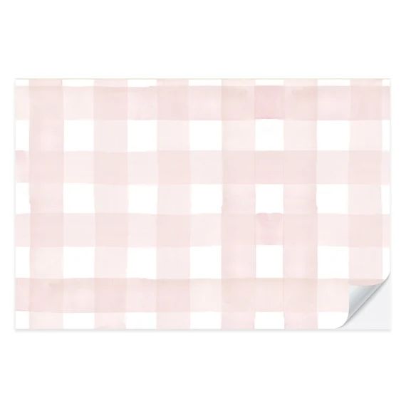 Blush Gingham Paper Placemat Pad | Thanksgiving Placemat | Pink Placemat | Gingham Placemat | Fal... | Etsy (US)