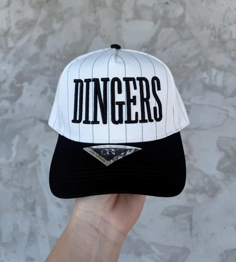 DINGERS Pinstripe Puff Embroidered Hat - Etsy | Etsy (Global)