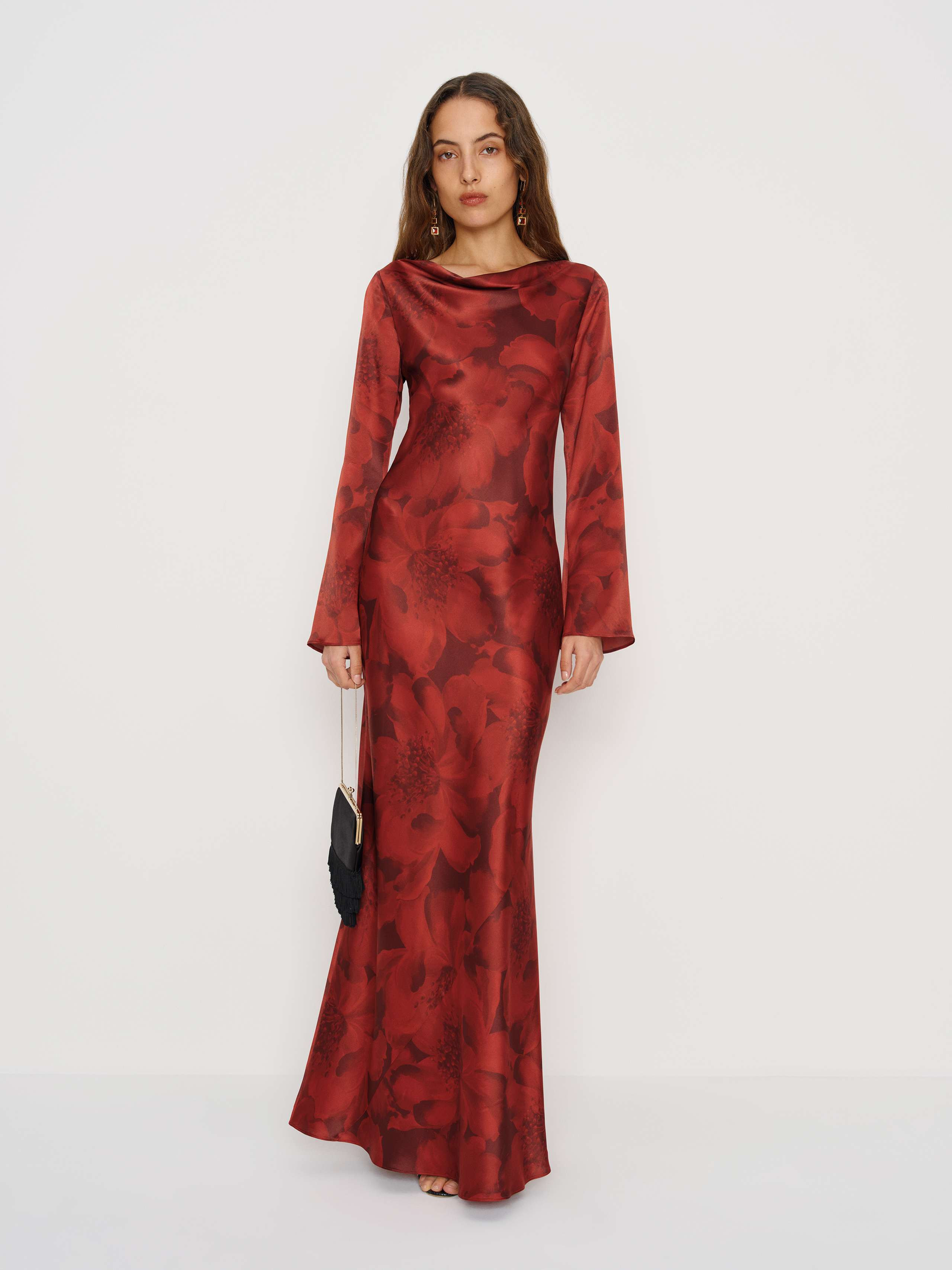 Reformation Pike Silk Maxi Dress Red 4 | Reformation (Global)