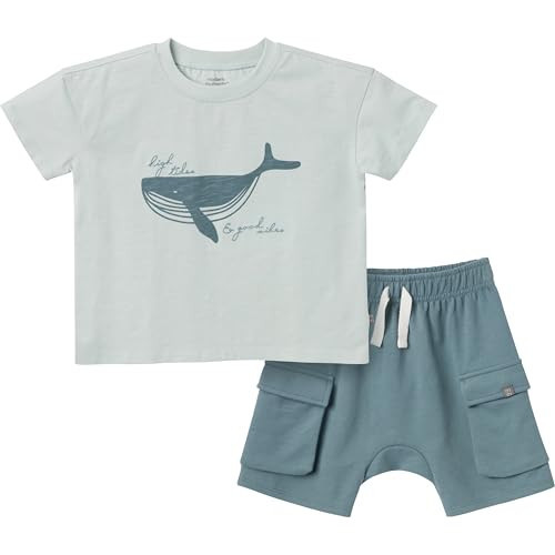 Modern Moments by Gerber Toddler Boys' Top and Cargo Shorts Set, Light Blue, 3T | Amazon (US)