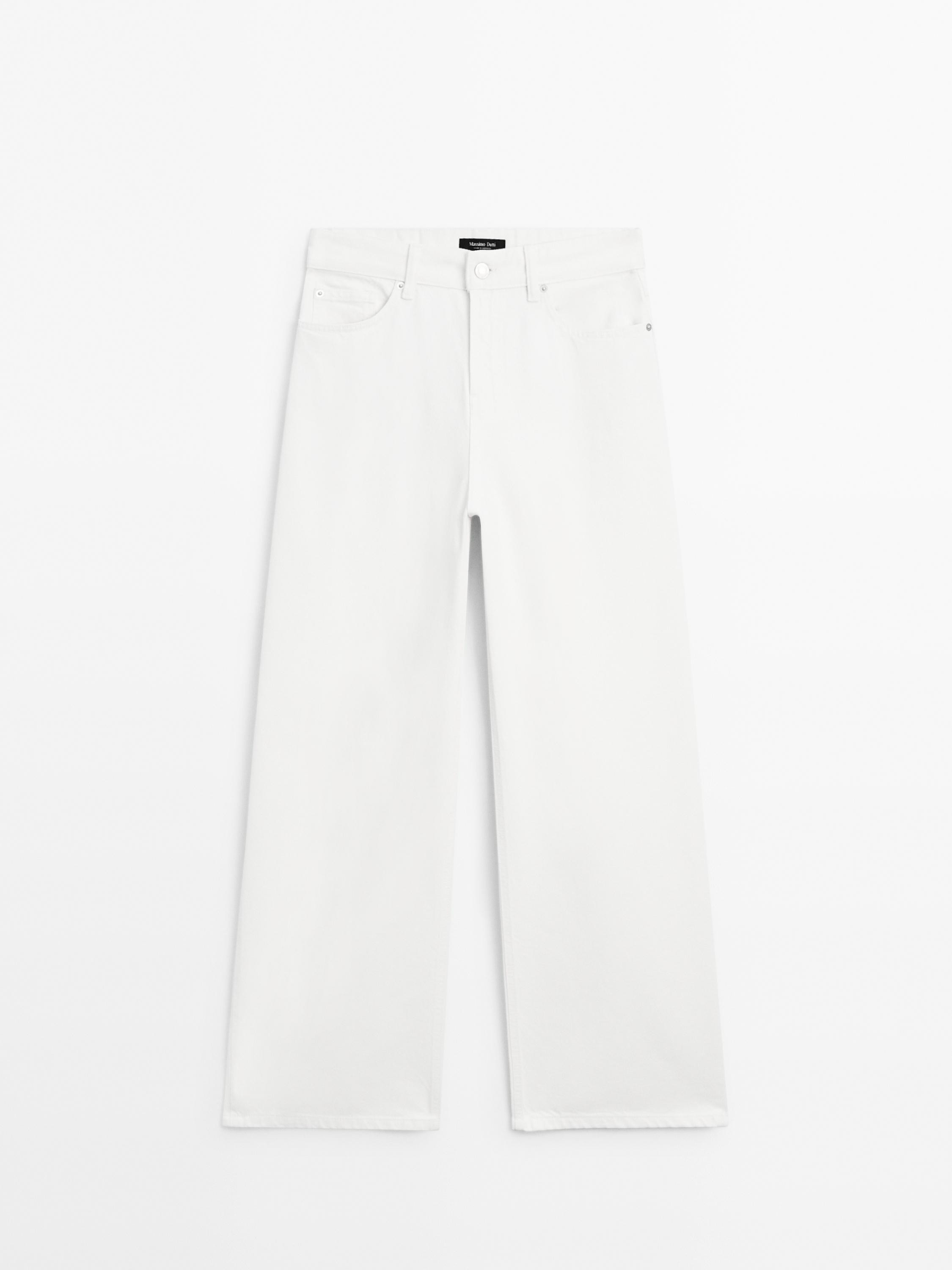 High-waist barrel fit jeans · Cream · Dressy | Massimo Dutti | Massimo Dutti UK
