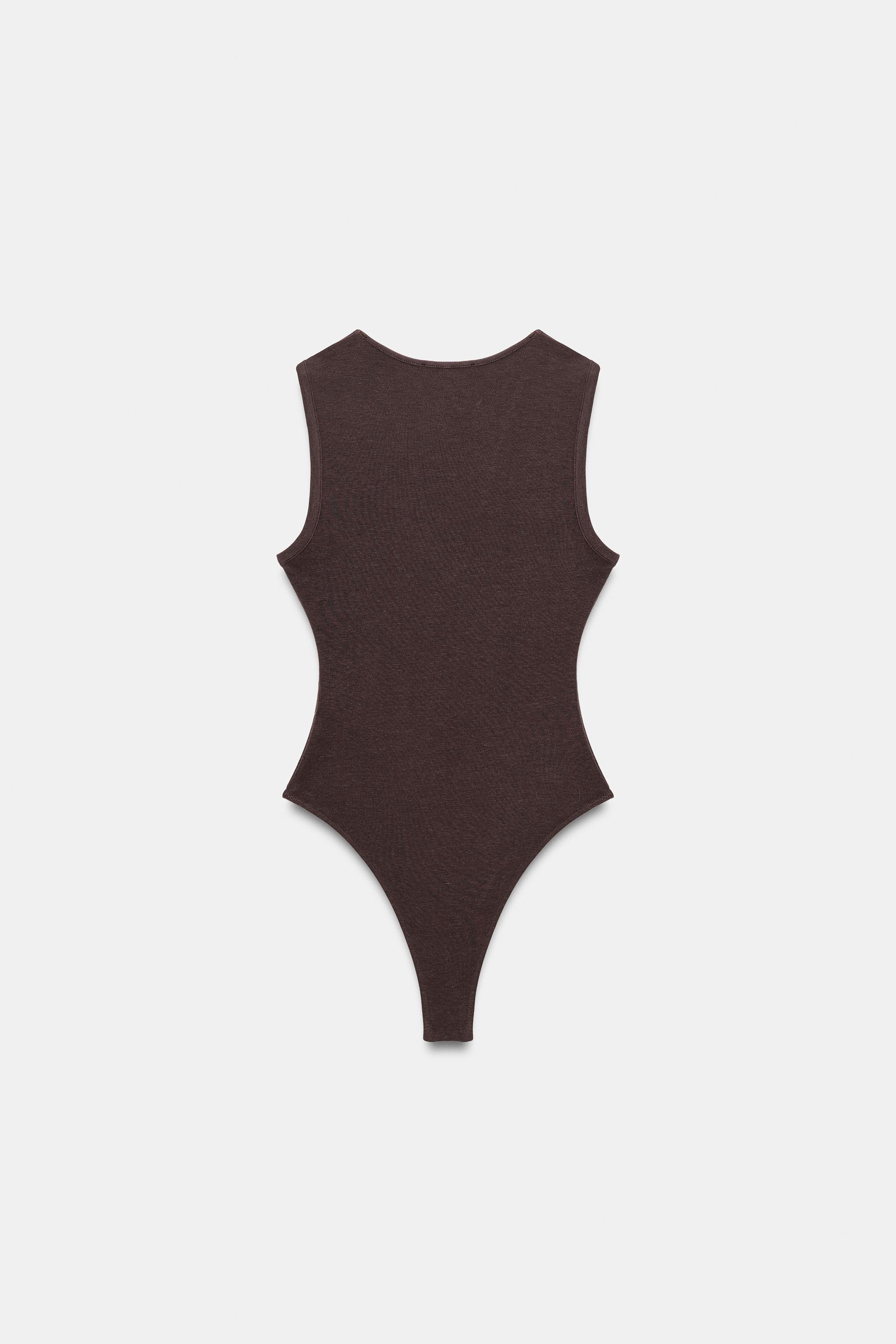 FITTED V-NECK BODYSUIT | Zara Canada