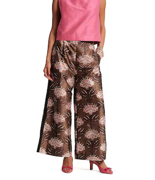 FRANCES VALENTINE Dupioni Lively Print Palazzo Pull-On Ankle Pants -  16 | Dillard's