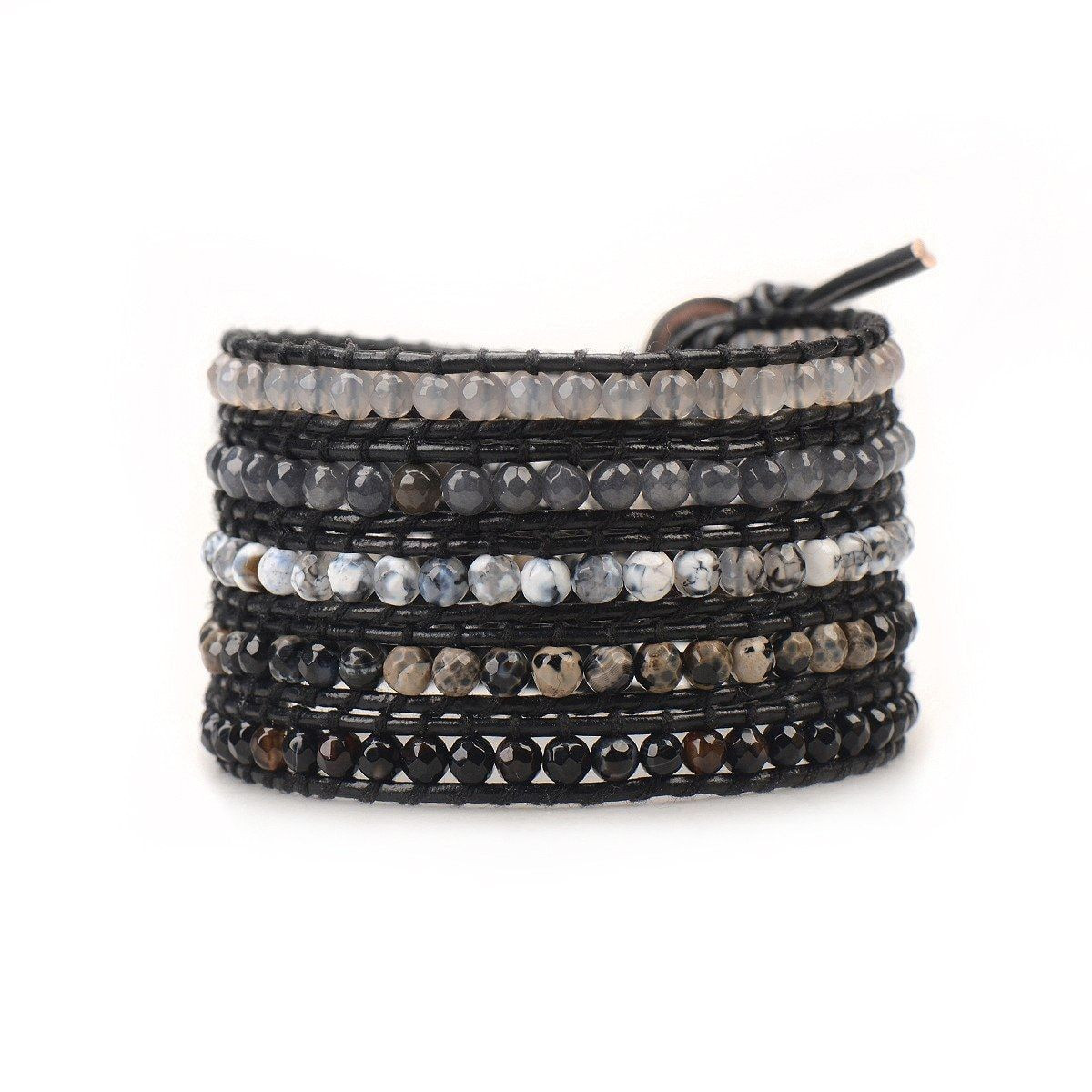 Gray, Black and White Stone Mix on Black | Victoria Emerson