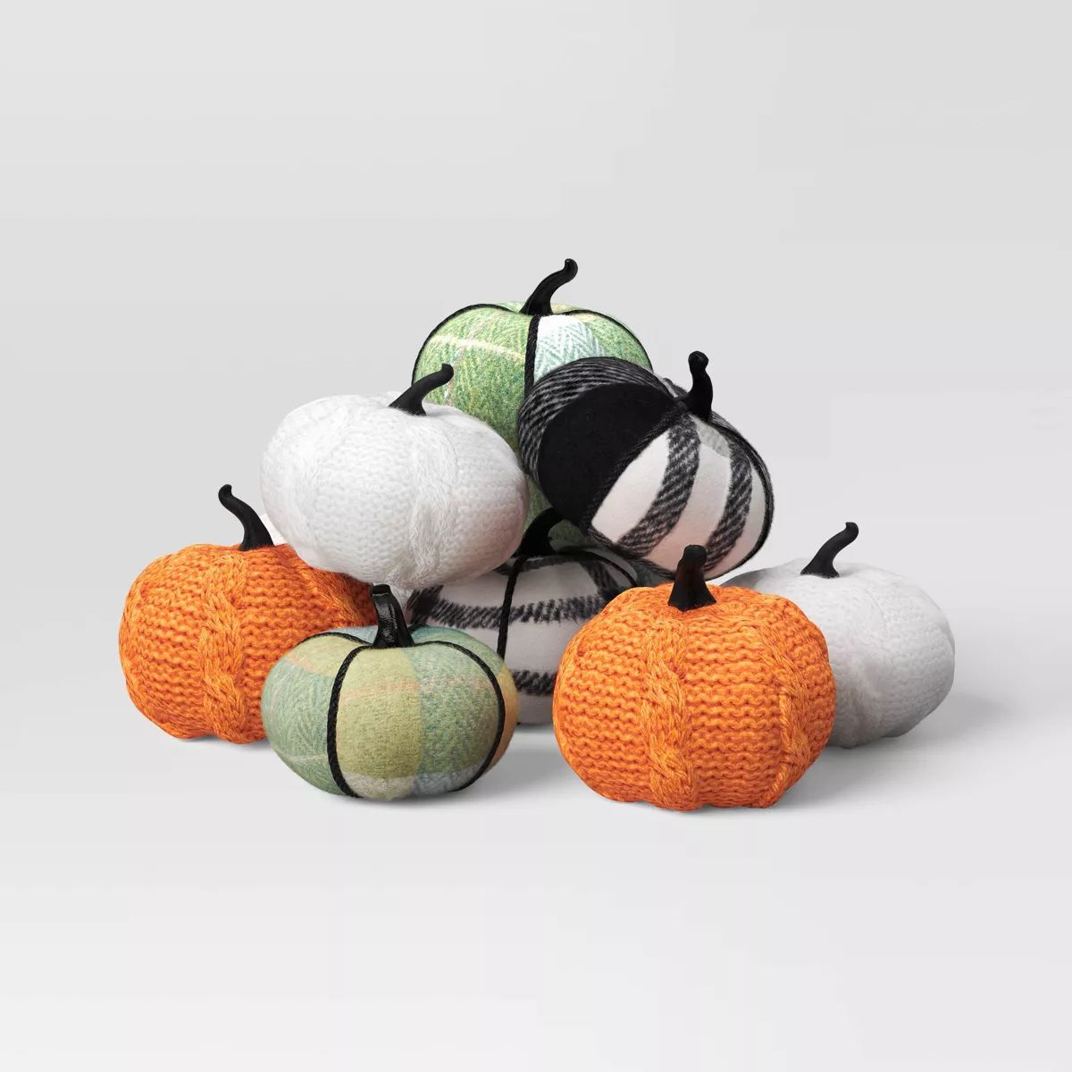 8ct Mini Knit & Plaid Pumpkins Halloween Decorative Figurines - Hyde & EEK! Boutique™ | Target