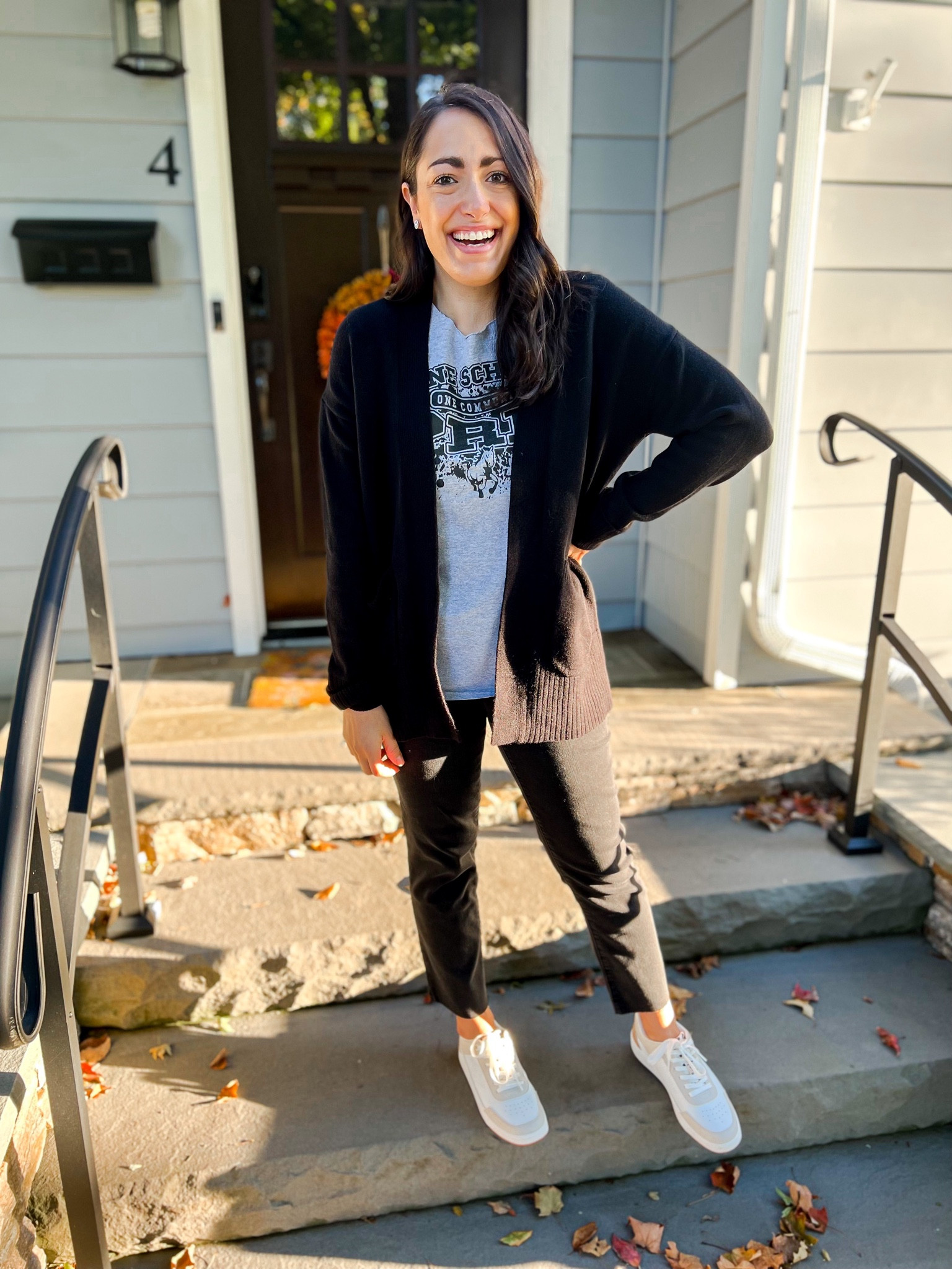 Workwear outfit 
Cardigan: XS
Pants: 2 petite
Sneakers: tts

#LTKstyletip #LTKworkwear #LTKSeasonal