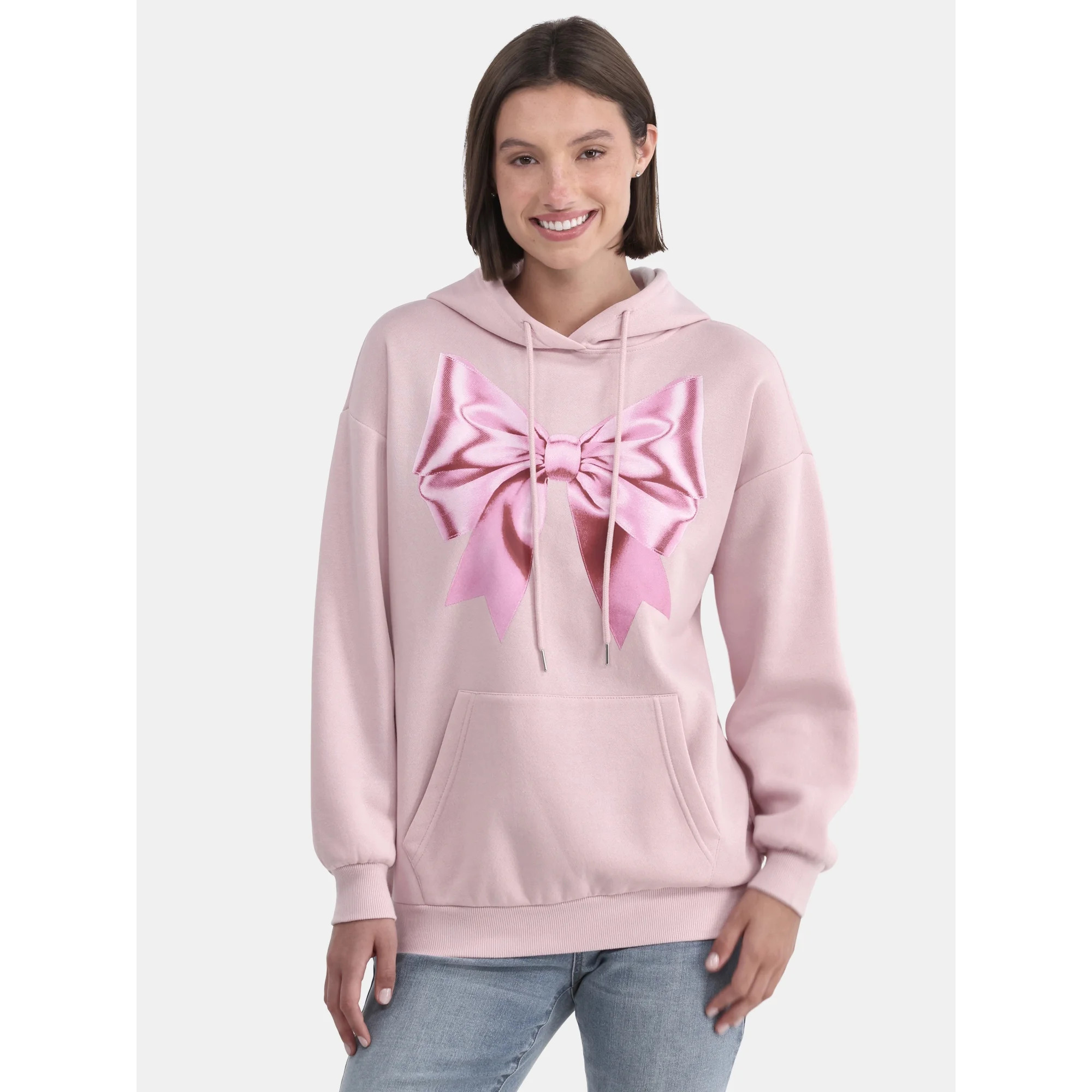 No Boundaries Oversized Printed Hoodie, Women's and Women’s Plus - Walmart.com | Walmart (US)