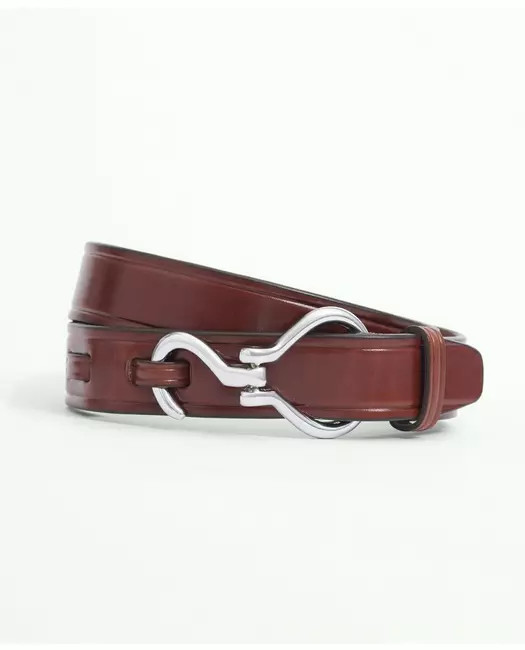 Brooks Brothers Men's Leather Hoof Pick Belt | Brown | Size 34 | Brooks Brothers US