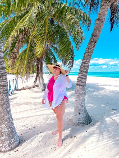 Wish I could just always stay on the beach 🏝️ 

If you have an upcoming vacation for spring break or just to get away, this one shoulder hot pink one piece swimsuit is a great option. The ruching makes it so flattering and it is a great quality suit. This color is sold out but many more colors and even some prints available in this same suit. 

The suit fits TTS 

Plus size swim 
Spring break outfit 
Spring break 
Beach vacation 
Beach outfit 
Swimsuit cover 
Plus size beach outfit 
Ocean breeze 
Size 18
Size 20 
Size XXL 

#LTKswim #LTKover40 #LTKplussize