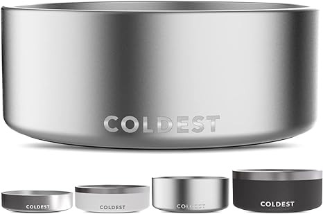 Coldest Dog Bowl - Anti Rust Metal, Non Slip, 3 Layers Insulated Stainless Steel Dog Bowls - Spil... | Amazon (US)