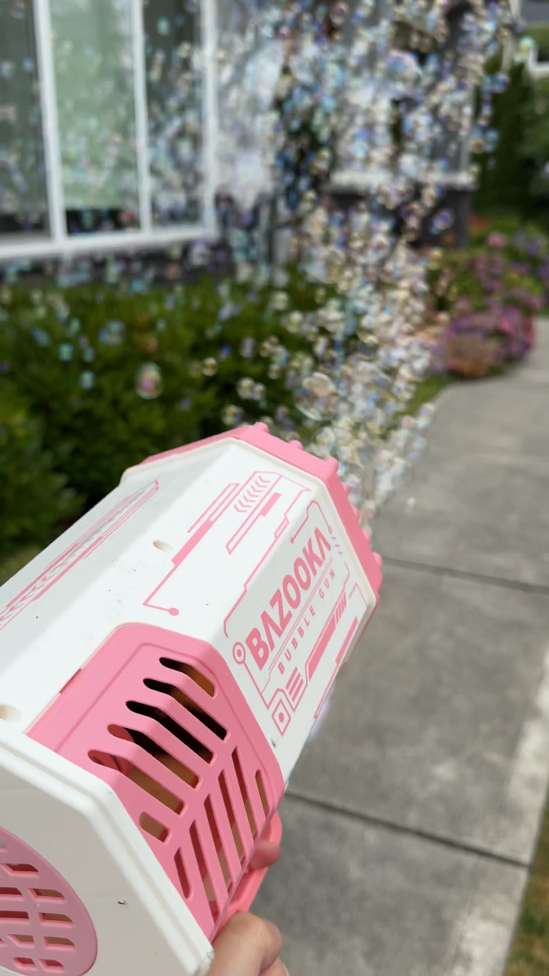 This bubble gun is so fun!! You have to keep dipping it tho so they came out with a new version where no dipping is needed! 

#LTKSaleAlert #LTKKids #LTKHome