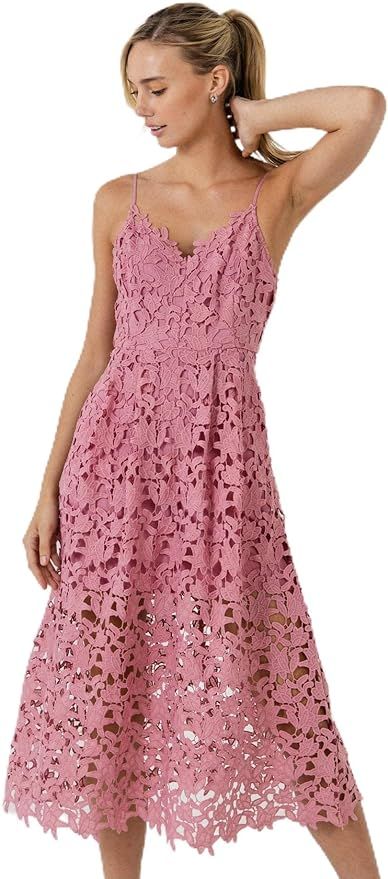 endless rose Lace Cami Midi Dress | Amazon (US)