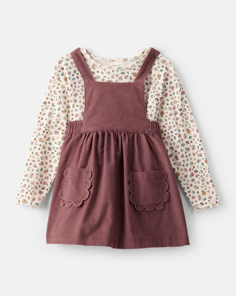 Toddler Girl 2-Piece Floral Corduroy Jumper - Brown | Carter's Inc