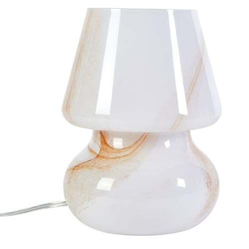 Urban Lifestyle mushroom marble glass table lamp with soft ambient glow