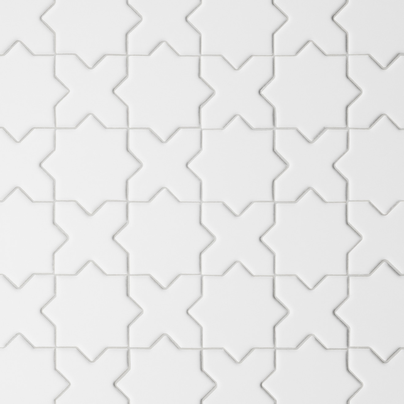 Le Cafe 2" x 2" Cross & Star Matte Porcelain Mosaic Tile in White | Bedrosians Tile & Stone