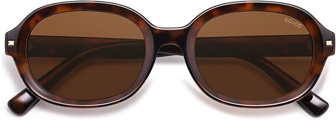 SOJOS Retro Trendy Oval Round Polarized Sunglasses Womens Mens, 80s 90s Vintage Sunnies SJ2603 | Amazon (US)