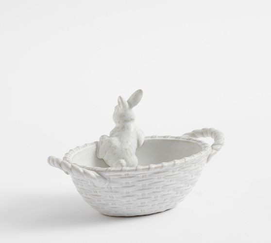 Rustic Bunny Stoneware Candy Bowl | Pottery Barn (US)