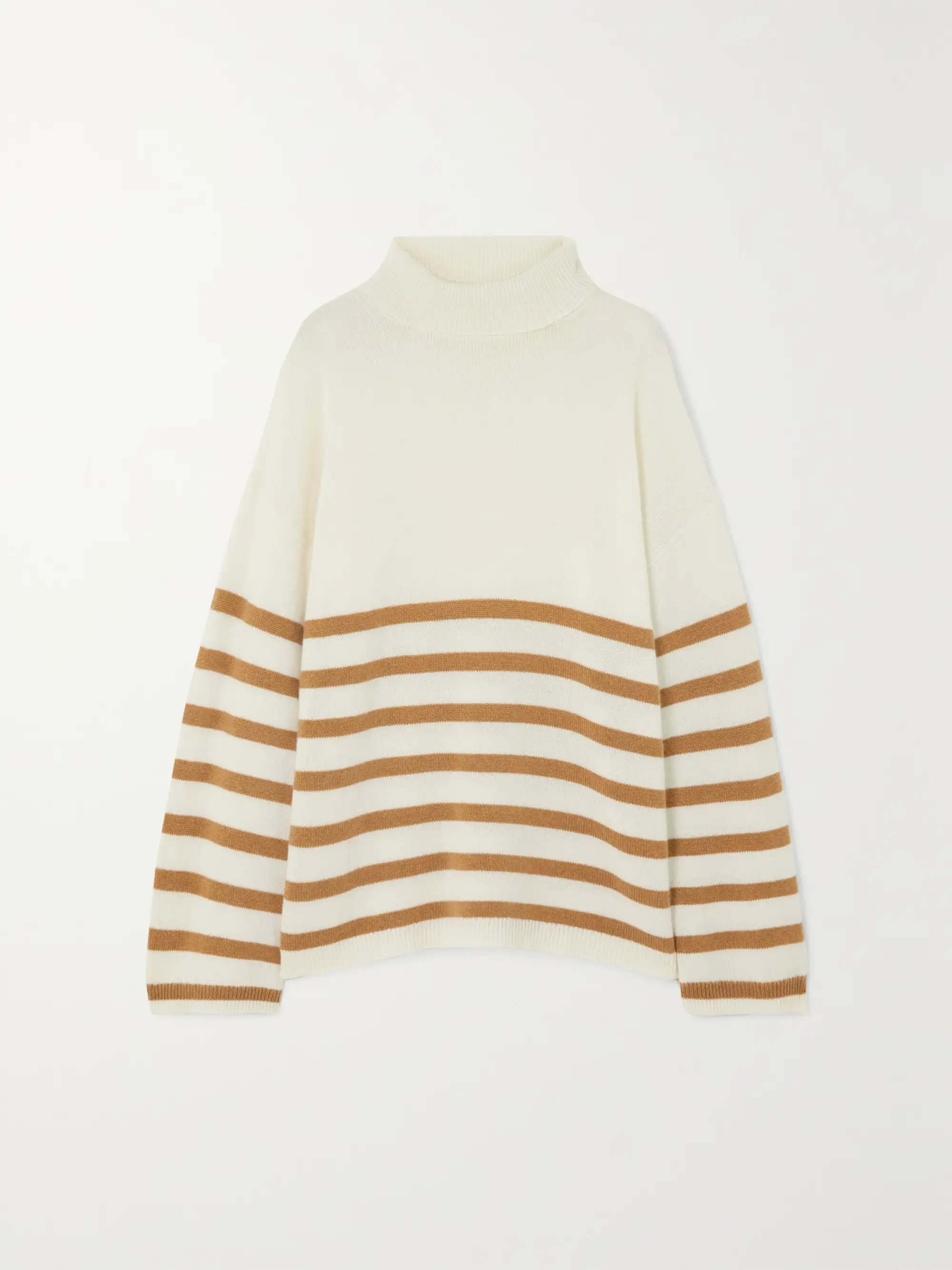 Off-white Striped cashmere turtleneck sweater | FRAME | NET-A-PORTER | NET-A-PORTER (US)