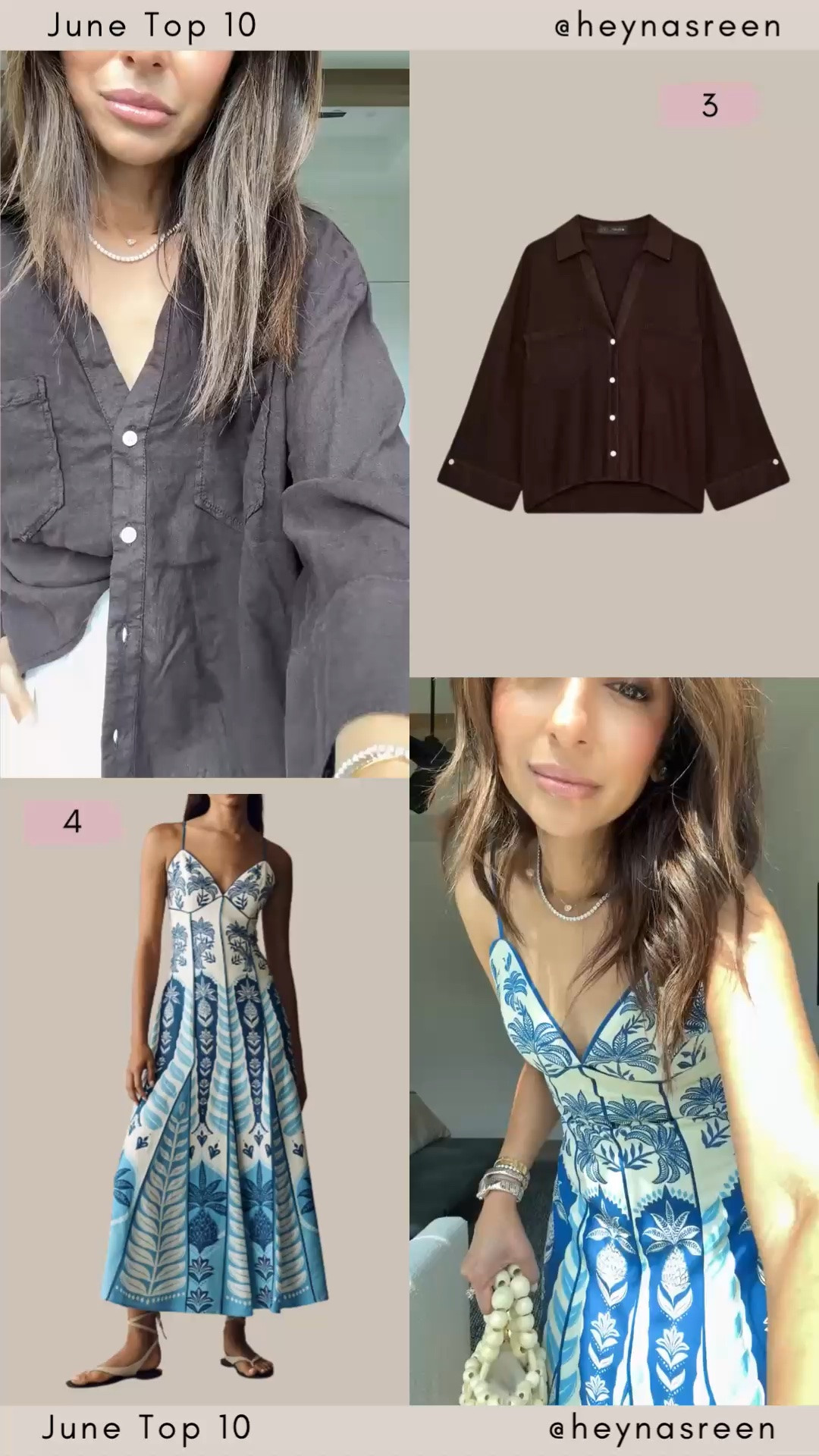 June Top 10:
#3: Zara linen shirt
#4: Farm Rio dress