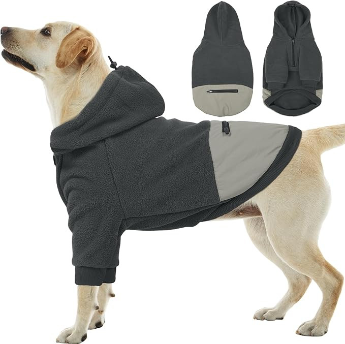 Nanaki Dog Hoodies for Large Dogs Sweatshirt with Pocket-Warm Fleece, Long Sleeves Adjustable Zip... | Amazon (US)