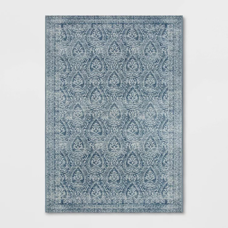 Block Print Paisley Outdoor Rug Indigo - Threshold™ | Target