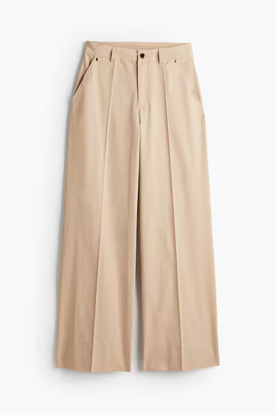 H & M - Hose mit Bügelfalten - Beige - Damen | H&M (DE, AT, CH, NL, FI)