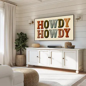 Howdy Frame TV Art, Western Typography Screen Saver, Rustic Cowboy Decor, Vintage Ranch Samsung F... | Etsy (Global)