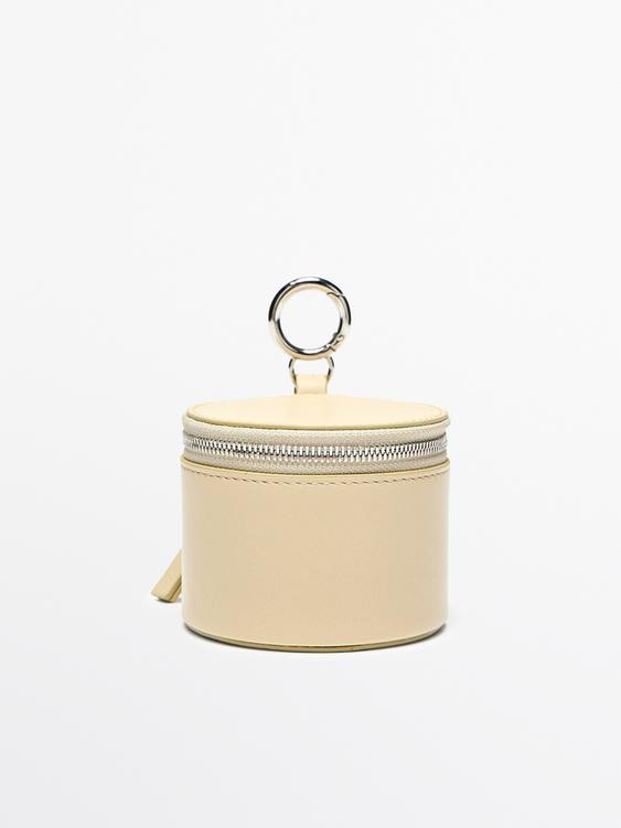 Round nappa leather bag with rhinestones | Zara US