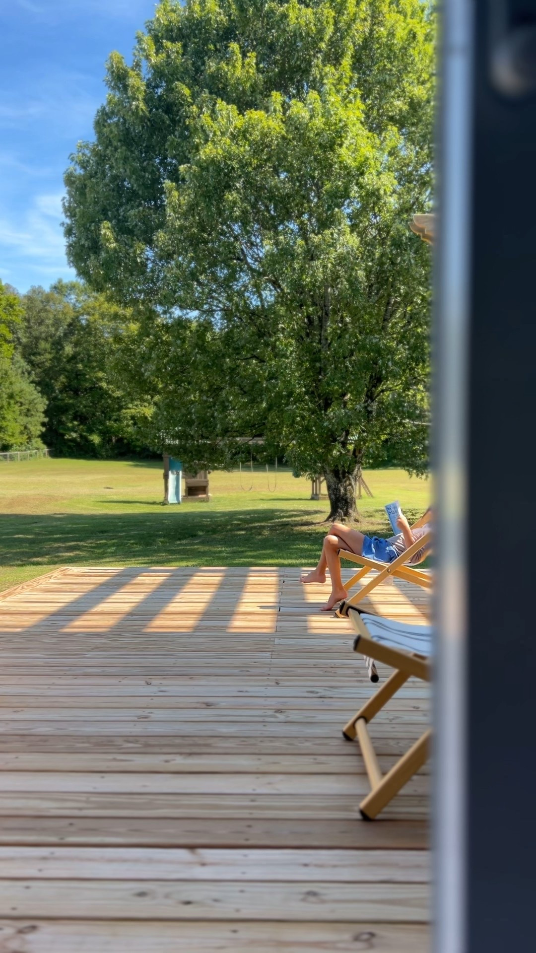 Slow mornings on the deck ✨ 

Nothing better than classic outdoor sling chairs, a good book, and a little sunshine. These outdoor pieces are timeless, family-friendly, and perfect for creating a relaxing backyard retreat. Walmart has by far the best price for striped sling lounge chairs — less than $20 each! 

Sharing my exact deck furniture + similar finds you can shop directly here on LTK. 

#outdoorliving #deckdecor #backyardgoals #deckinspo #outdoorfurniture #slowmorning #homedesign

#LTKFamily #LTKSeasonal #LTKHome