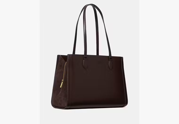 Kate Spade Madison Suede Large Laptop Tote, Hot Fudge | Kate Spade Outlet