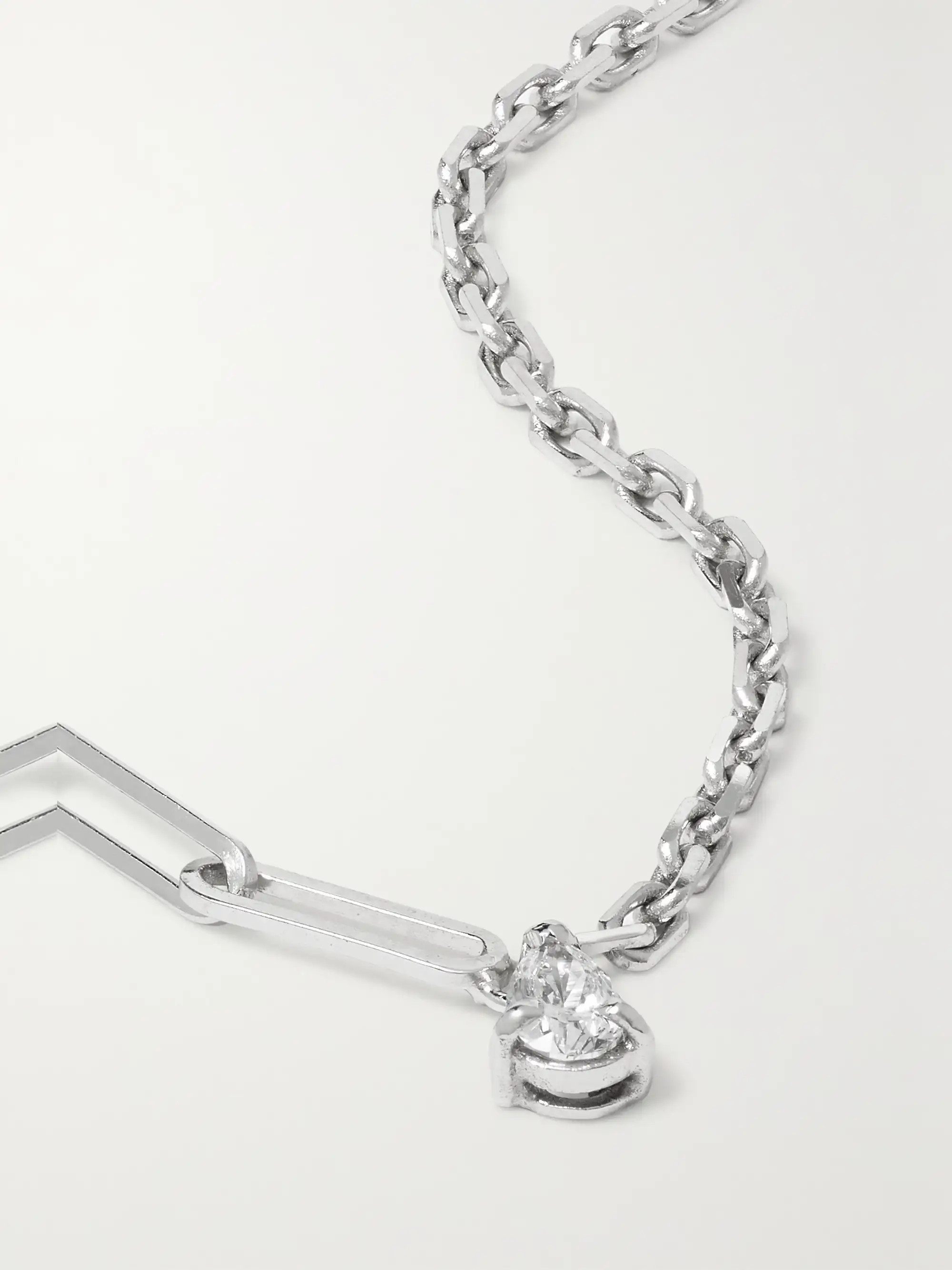 Gold 18-karat white gold diamond necklace | YVONNE LÉON | NET-A-PORTER | NET-A-PORTER APAC