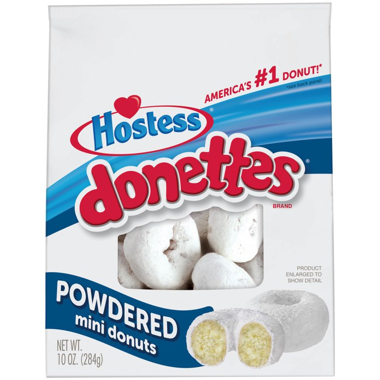 HOSTESS Powdered DONETTES Bag, Powdered Sugar Mini Donuts - 10 oz | Walmart (US)