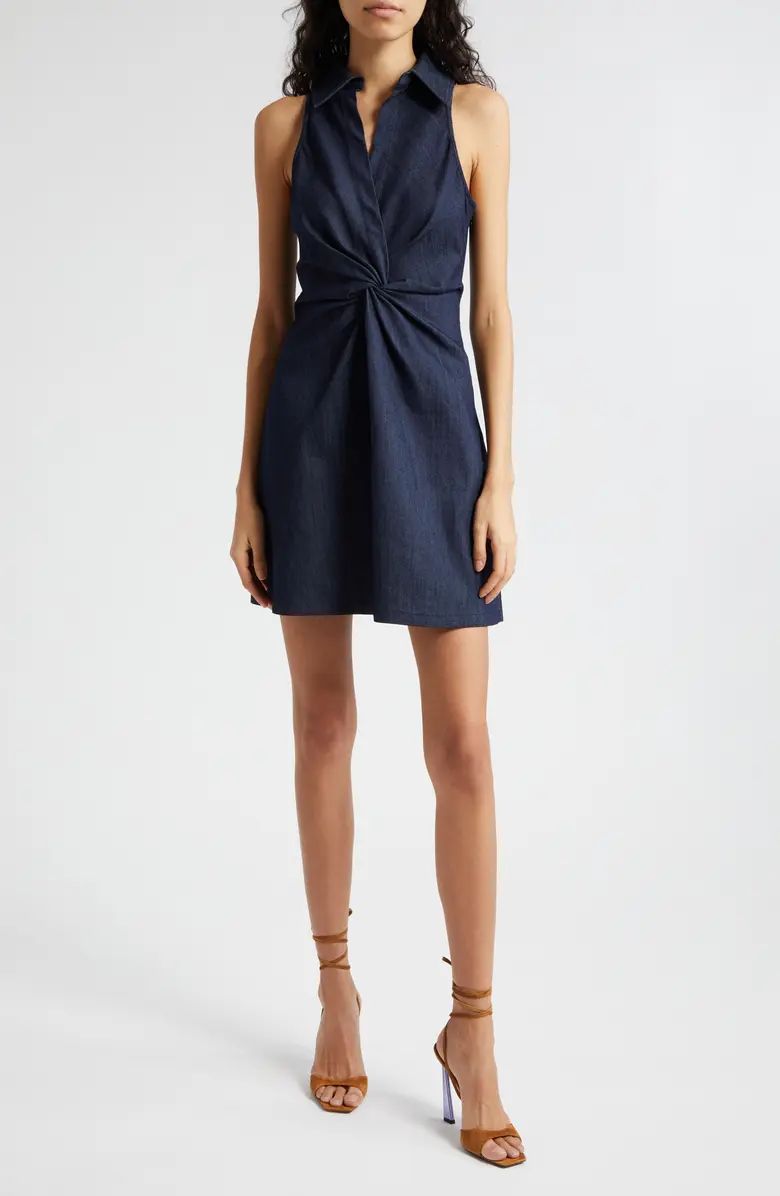 McKenna Twist Detail Sleeveless Cotton Blend Dress | Nordstrom