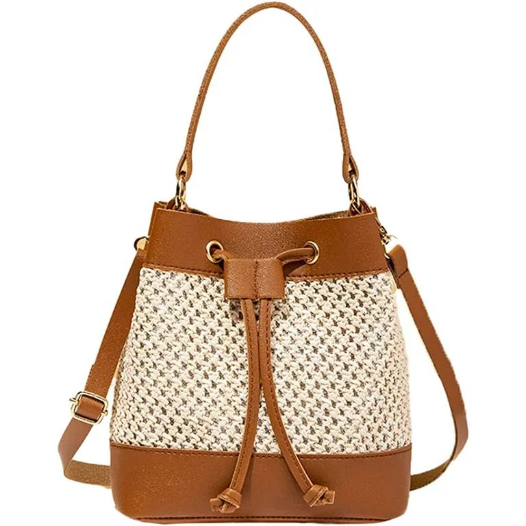 CoCopeaunts Straw Bag for women Summer Beach Bag Woven Hobo Handbag Work Tote Bag Vacation Bucket... | Walmart (US)