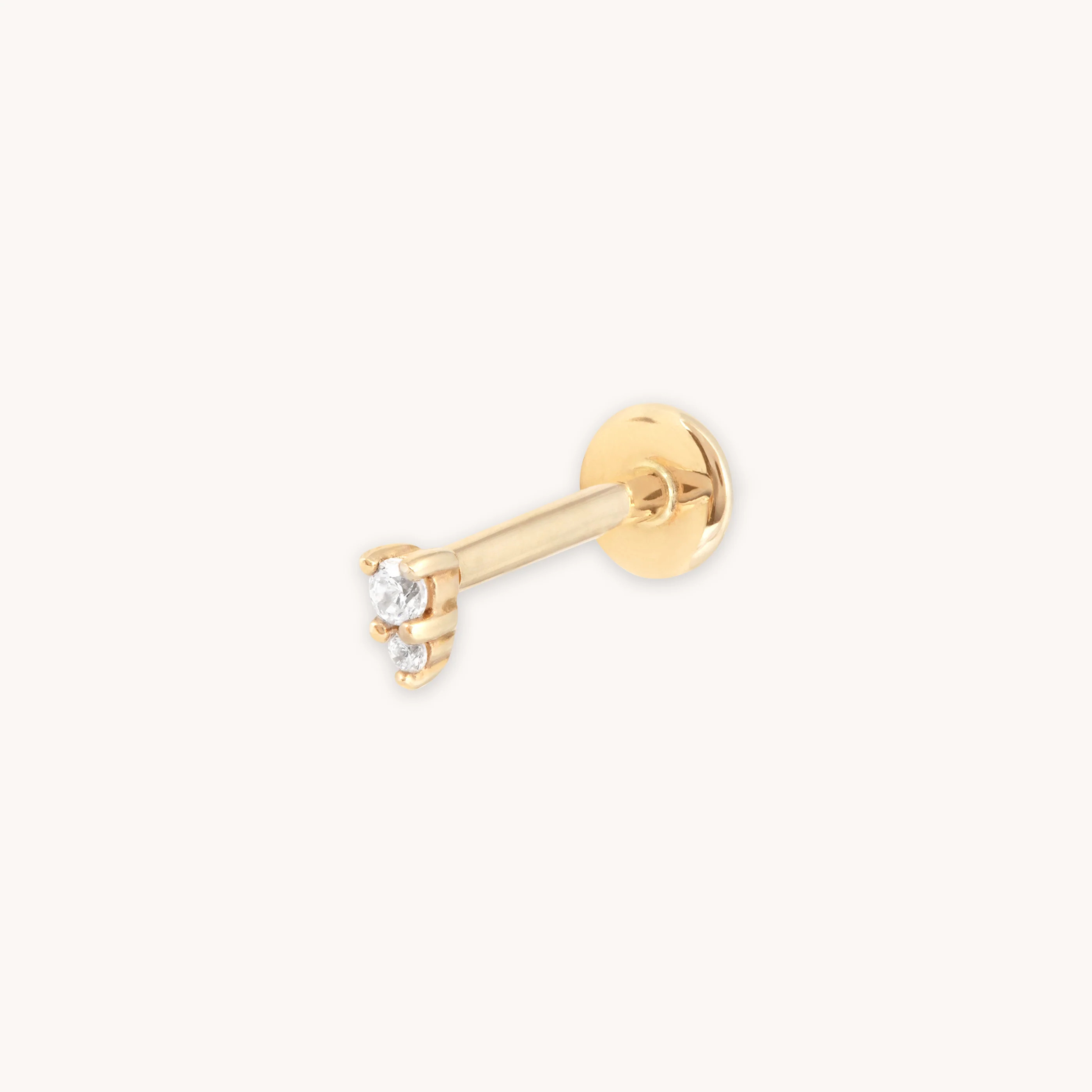 Stacked Topaz Piercing Stud in Solid Gold | Astrid & Miyu UK