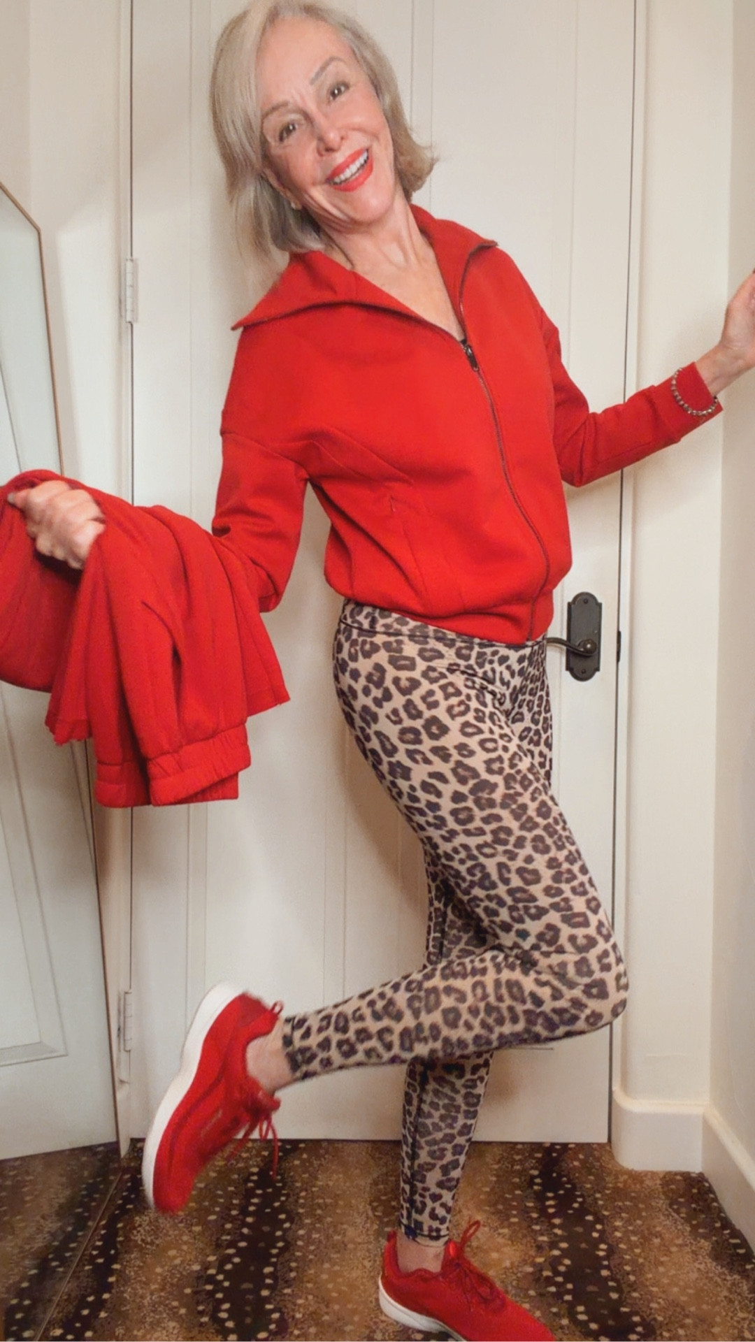 High Waisted Leggings for Women - No See Through Tummy Control Cycling Workout Yoga Pants with Pockets Reg & Plus

Our SPANX AirEssentials® Track Jacket is made with our ultra-drapey spacer fabric that's breathable, light-as-air, and oh-so soft. This front-zip design features classic track jacket details, like convenient front pockets, a full-length zipper, and classic mockneck for an easy, sporty look.
Red sneakers


#LTKActive #LTKSaleAlert #LTKOver40