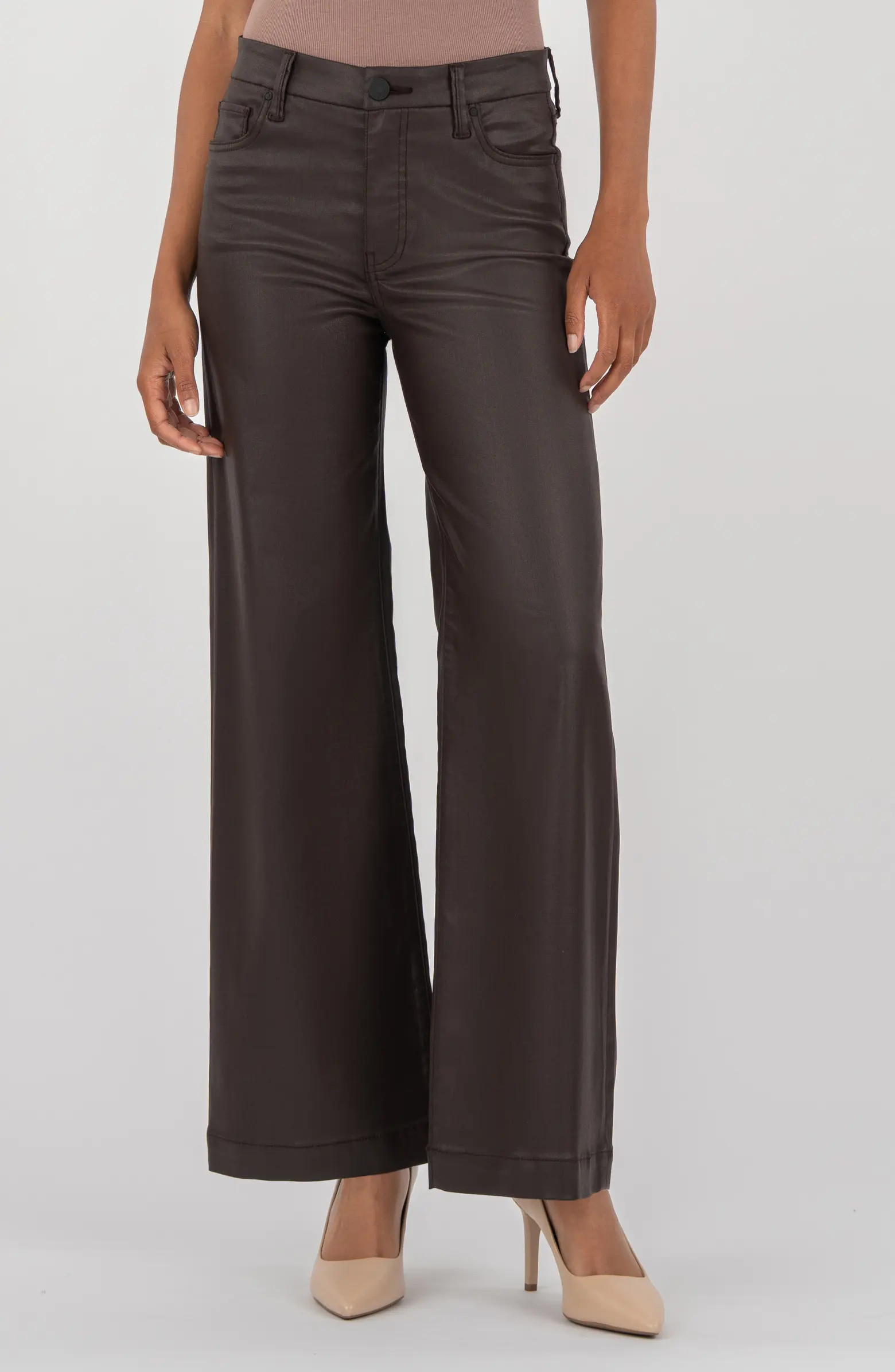 KUT from the Kloth Meg Coated High Waist Wide Leg Jeans | Nordstrom | Nordstrom