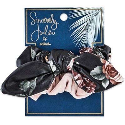 Sincerely Jules by Scünci Faux Leather Printed And Velvet Scrunchies - 2pk | Target