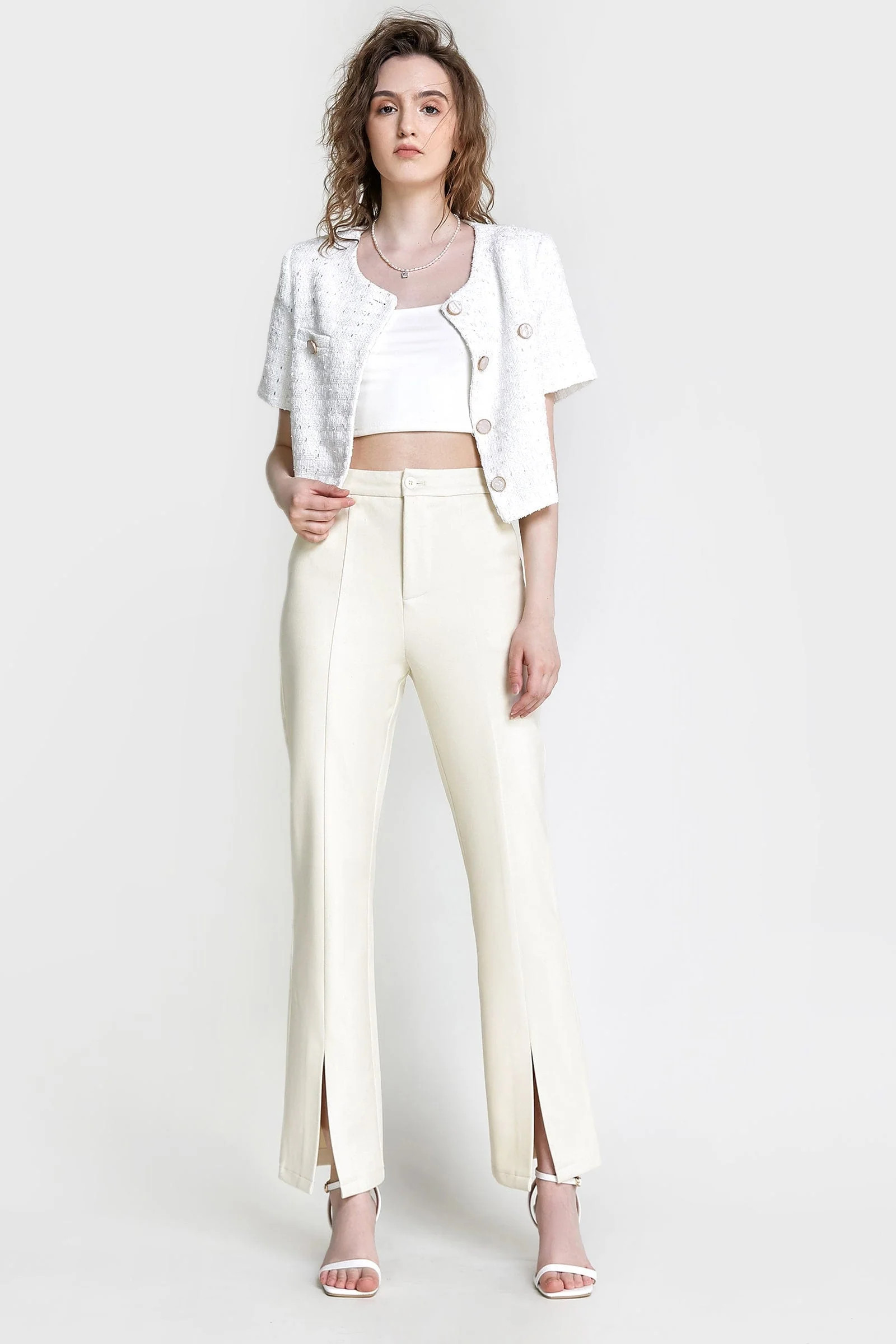 Ebrill Ivory Straight Leg Pants | J.ING