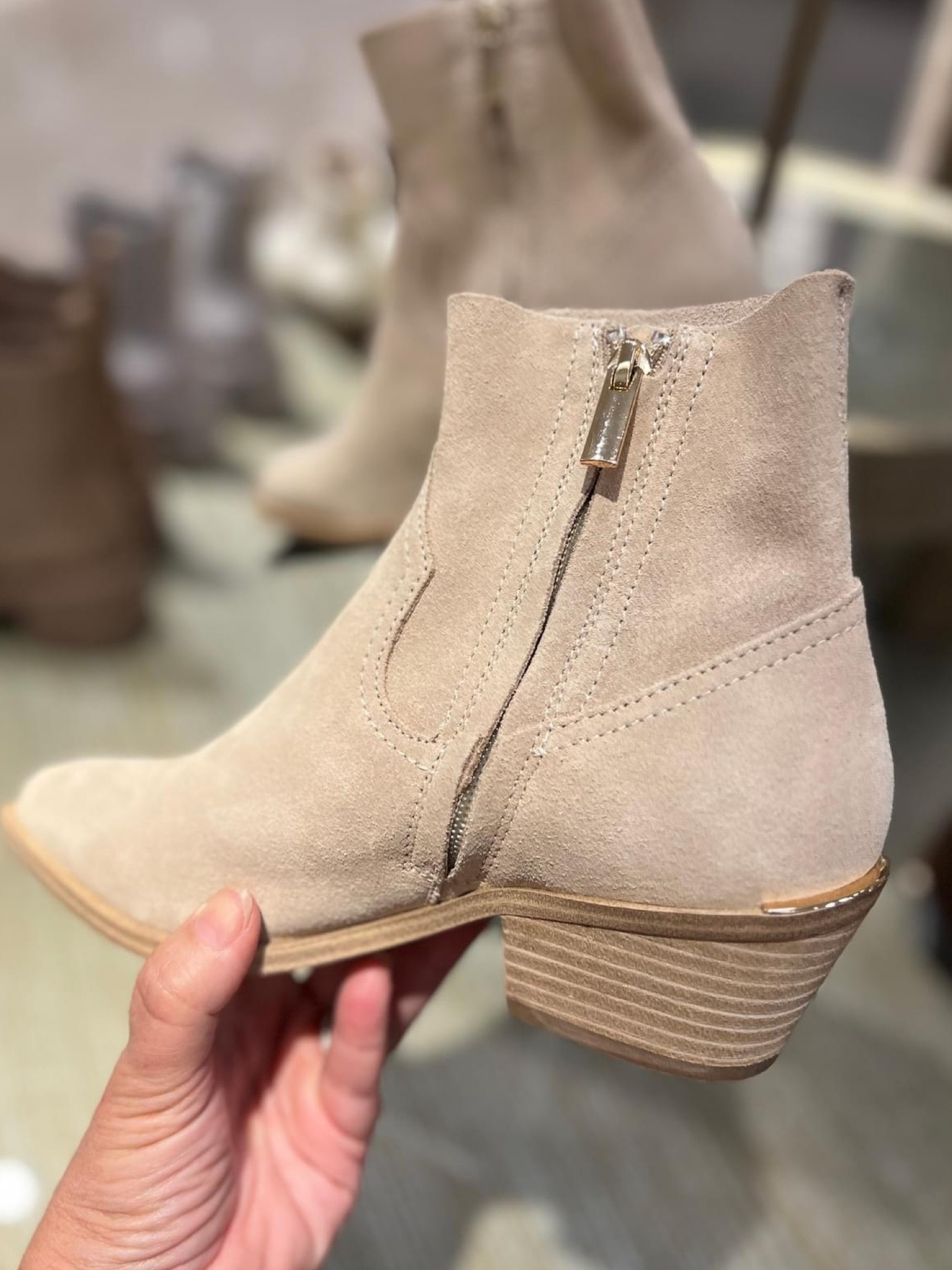 These NSale booties are so darn cute. Look closely...they have a bit of gold trim right at the top of the heel. Great details for less than $100! Available in 2 colors with good size selections. 


#LTKshoecrush #LTKunder100 #LTKxNSale