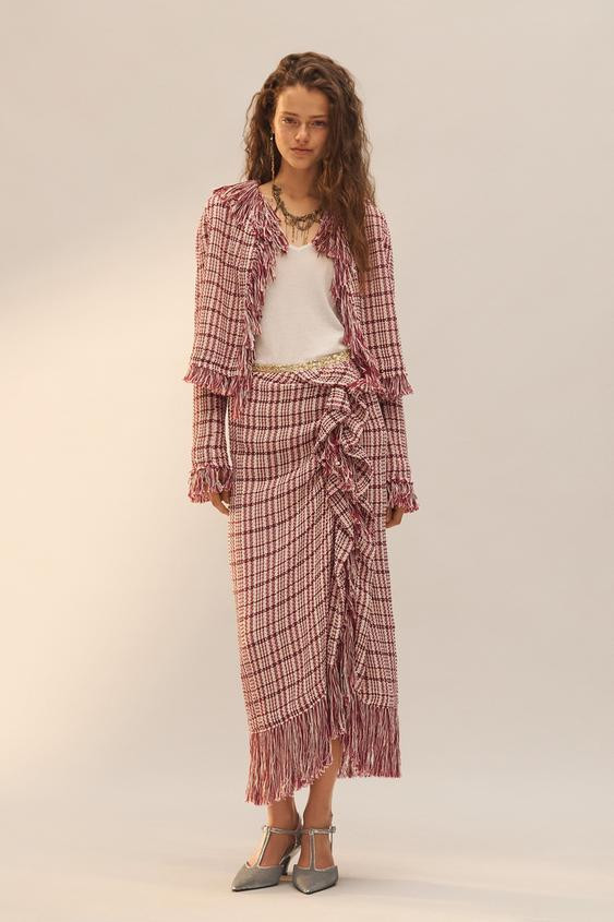 LIMITED EDITION FRINGED STRUCTURED SKIRT | Zara US