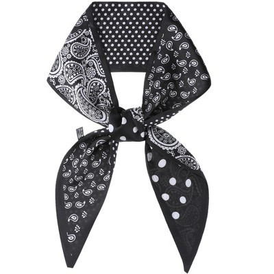 INSPIRE CHIC Women's Paisley Polka Dots Pattern Skinny Long Satin Silky Ribbon Neck Scarves 1Pc Black 95x9cm/37.4x3.5" | Target