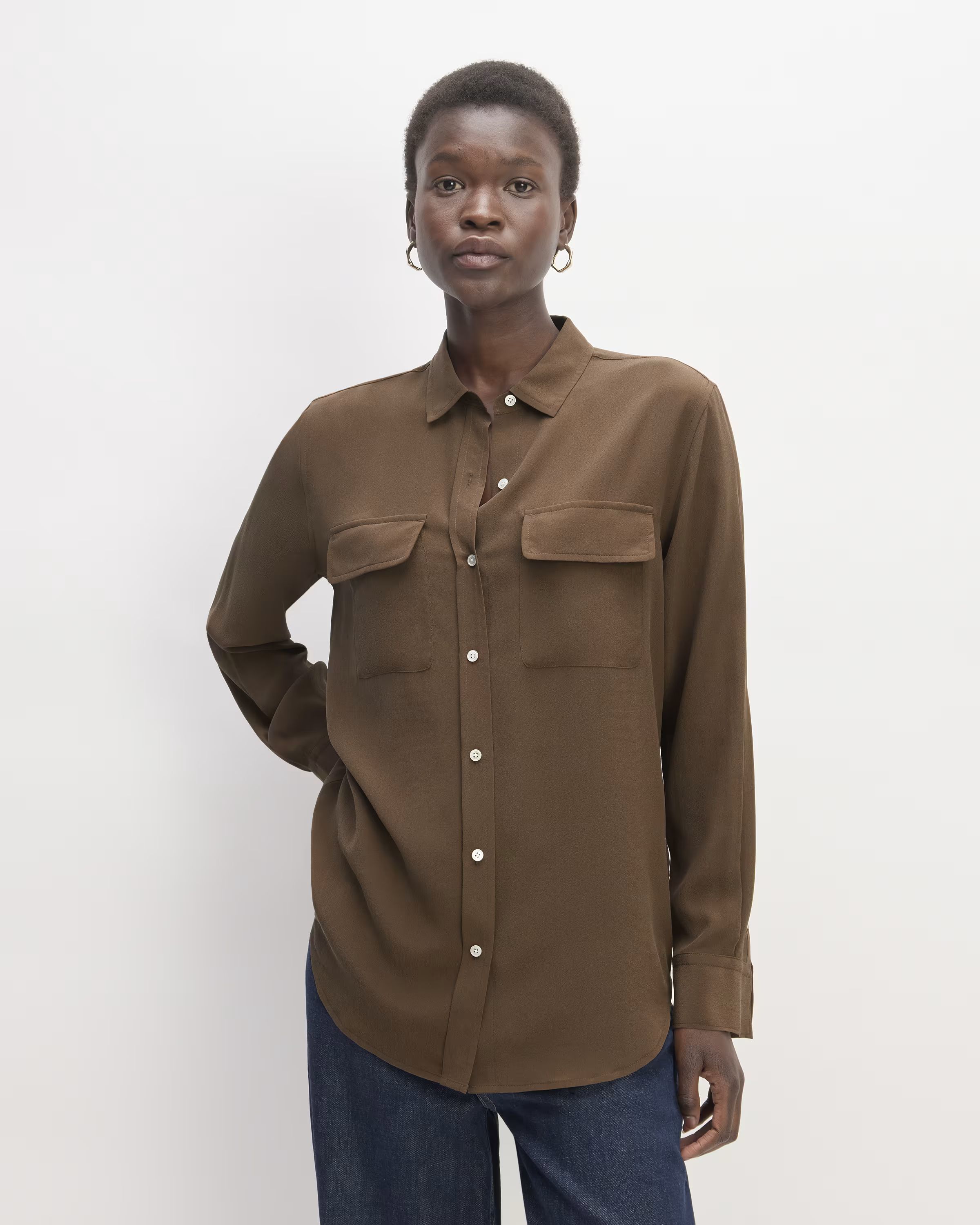 The Washable Clean Silk Two-Pocket Relaxed Shirt | Everlane