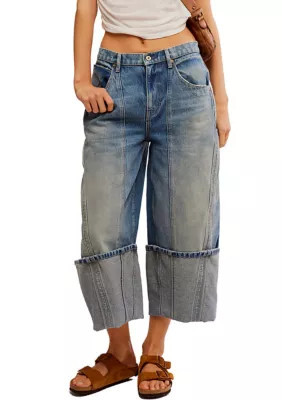 Free People We the Free Olsen Cuffed Barrel Jeans, 25 | Belk