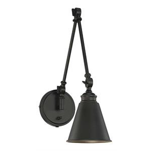 Savoy House Morland 1 Light Transitional Metal Wall Sconce in Matte Black | Cymax